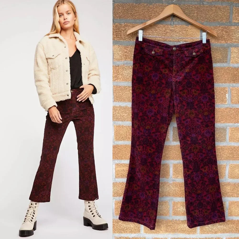 Free people Tailored Crop Cord Flares size 6